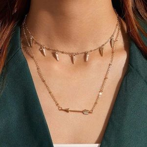 BOGO Arrow Layered Necklace Adjustable Clasp